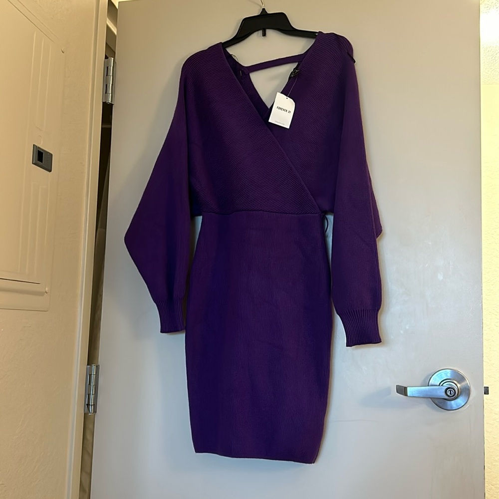 Purple sweater dress by forever 21